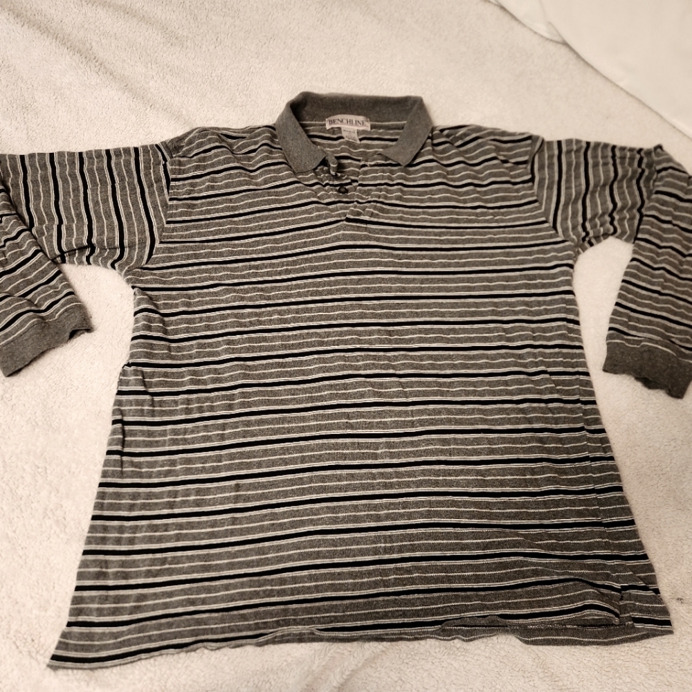 Striped Long Sleeve Polo Shirt